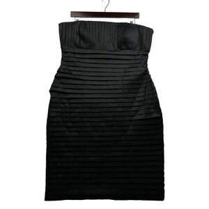 Marvin Richards Dress Womens‎ 14 Strapless Tiered Black Cocktail Formal Elegant